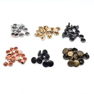 Rivet double tête personnalisé, double face, argent, noir, or, 8 mm, en acier inoxydable et laiton, à capuchon rond - Product Image 1