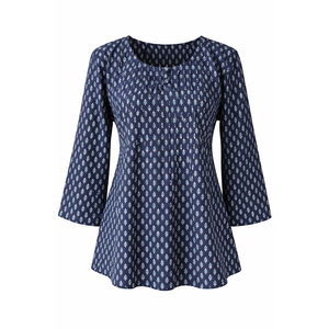 Blusa de Popelina con Botones y Estampado Floral para Mujer, Estilo Vintage, Corte Holgado, Cuello con Volantes, Tallas XS-XL, Temporada Otoño - Product Image 3