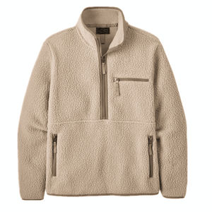 Veste de printemps en polaire recyclée pour homme avec logo personnalisé, col montant, fermeture à bouton unique, douce, respirante et écologique - Product Image 5