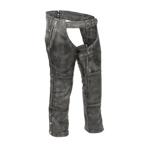 กางเกงหนังมอเตอร์ไซค์แบบดิสเทรส - Product Image 4