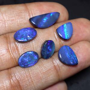 Ópalo Natural Australiano Doble Ovalado, Cabujón de Ópalo Azul Fuego para Fabricación de Joyas, Proveedor Mayorista de Piedras - Product Image 2