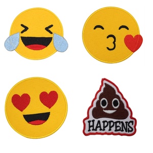 Emoticon for Facial Expression Mood Ion Iron on Sew Embroidery Patch Polyester Viscous Fabric 7x7cm Four Seasons Realfitness - Product Image 4