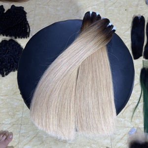 PRIX DE GROS Super double dessiné os droit blond en vrac faisceaux de cheveux cuticule aligné extensions de cheveux humains - Product Image 2