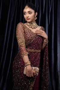 Dernier modèle de sari en soie georgette avec travail de zari et de sequins pour les fêtes et festivals des femmes par FABZONE Haute qualité - Product Image 2