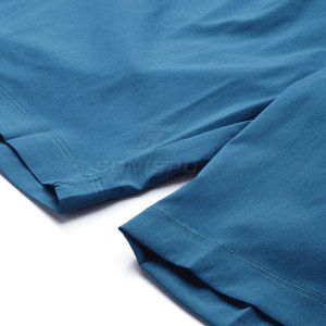 Shorts Bermuda bleus unis pour hommes SONISPO, taille élastique, séchage rapide, décontractés, sportifs, avec poches et logo avant - Product Image 6
