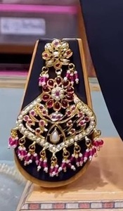 Luxe <span class=keywords><strong>Jadau</strong></span> cuivre laiton collier boucle d'oreille ensemble personnalisé forme motif mariages fêtes diamant Vintage Style amoureux cadeau