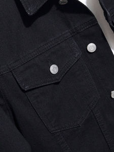 Veste en jean rembourrée de duvet personnalisable pour homme avec capuche style sport pour l'extérieur - Product Image 4