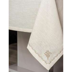 8-Piece Cotton Box Pera Ecru Linen Tablecloth for Adding Style to Your Dining <b>Table</b> - Product Image 6