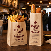Sacs à emporter personnalisés AT PACK, sacs en papier résistants à la graisse pour frites, croquettes, cafés, restaurants et fast-foods au Royaume-Uni
