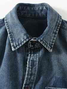 Veste en jean décontractée sur mesure, vente en gros d'usine, veste de camionneur grande taille pour hommes, veste en jean pour hommes, 100% coton - Product Image 3