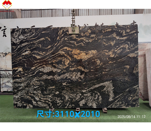 Vũ Trụ vàng Granite đánh bóng và da hoàn thành Brazil Đen Granite với vàng tĩnh mạch Magma Vàng Granite cho đảo Countertop - Product Image 2