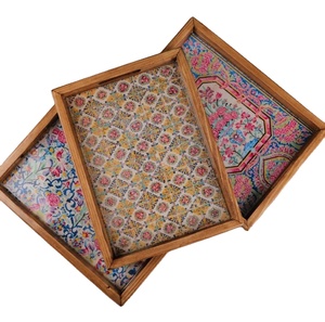 Plato de fruta seca con piezas separadas coloridas impresas en esmalte, Bandejas para servir fiestas, rejillas divididas de madera, plato de fruta, bandeja de desayuno - Product Image 1