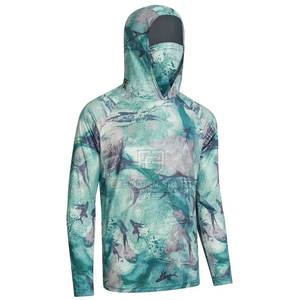 Sudadera CON CAPUCHA DE PESCA transpirable de manga larga UPF 50 de alta calidad, logotipo personalizado, impresión por sublimación, protección solar de secado rápido - Product Image 1
