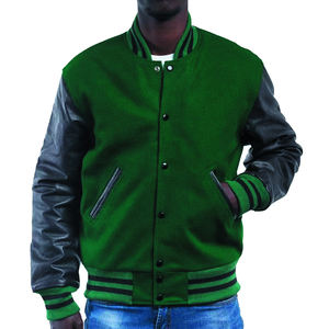 Chaquetas universitarias de béisbol personalizadas para hombre al por mayor para invierno chaquetas universitarias de talla grande para hombre con mangas de cuero - Product Image 5