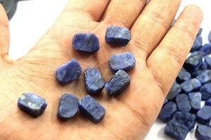 พลอยโซดาไลต์แท้10ชิ้นขนาด14-16มม. หินธรรมชาติคุณภาพดีเยี่ยมไม่มีการเจาะสำหรับทำเครื่องประดับหินหลวม - Product Image 2