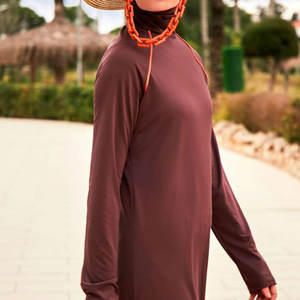 Traje de baño modesto transpirable cómodo Traje de baño modesto sostenible Traje de baño modesto de color sólido - Product Image 5