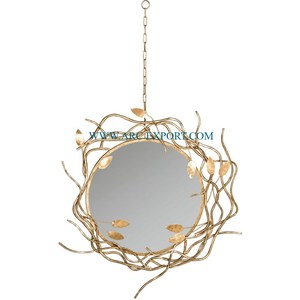 Feuille Design Plaqué Or Fabriqué À La Main Unique Miroir Mural Nouvelle Arrivée Forme et Taille Personnalisées Top Vente Miroir Décoratif Mural - Product Image 6