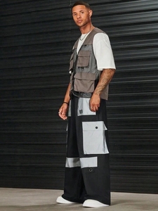 Trending Unisex Wide Leg Reflector Baggy Bottom Designer Style <b>Loose</b> Fit Street Style Baggy <b>Trousers</b> <b>for</b> <b>Men</b> Custom Design Pant - Product Image 2