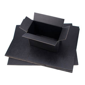 Caja de regalo negra Embalaje de papel corrugado de tres capas Cartón de almacenamiento de transporte Tamaño personalizado y logotipo impreso - Product Image 1