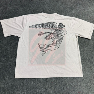 GGsport T-shirt blanc personnalisé 250 GSM 100% en coton T-shirt à col épais avec sérigraphie propre et options d'impression de logo DTG - Product Image 3