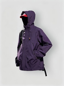 Unisex <b>Lightweight</b> Nylon Polyester Windbreaker <b>Jacket</b> Waterproof with Hood Windproof Stand Collar Zipper Closure and Pockets - Product Image 2