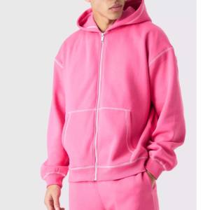 Custom 100% Cotton Tracksuits for <b>Men</b> Boys Comfortable Zipper <b>Hoodie</b> Jogging Sweat Suits Solid Pattern for Training <b>Running</b> Suit - Product Image 3