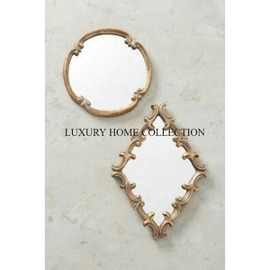 Cadre de miroir mural en métal antique magnifiquement fabriqué à la main avec des motifs ornés pour une décoration intérieure luxueuse - Product Image 2