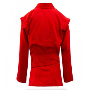 ชุดยูนิฟอร์มศิลปะการต่อสู้แบบซัมบ้า คอวี รุ่น New King4Ring สกรีนโลโก้ได้  สีแดง/ดำ คุณภาพสูง สวมใส่สบาย - Product Image 4