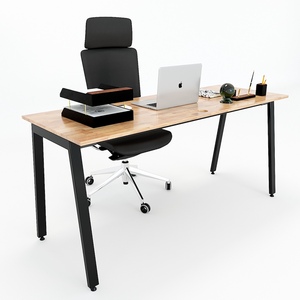 Aton HBAT026 Modern Minimalist 160x60cm Rubberwood <b>Desk</b> with Iron Legs Durable <b>Foldable</b> Office Furniture for Bedroom Office Use - Product Image 3