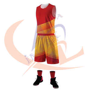 OEM personalizado 100% poliéster tela baloncesto uniforme Unisex superior y pantalones cortos de buena calidad Saleeve con corto - Product Image 2