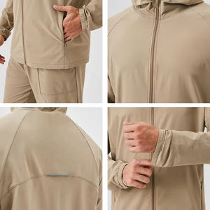 Chaqueta deportiva con capucha y cremallera ligera personalizada de alta calidad, chaqueta deportiva holgada informal para senderismo, gimnasio, Fitness, chaqueta de chándal de nailon para hombres - Product Image 3