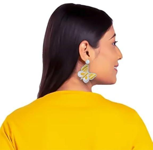 Hilos vibrantes Bohemian Bliss Pendientes bordados hechos a mano Flor colorida Stitchwork con elegancia artesanal de moda - Product Image 3