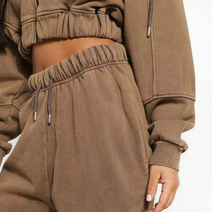 Chándal de algodón pesado con logotipo personalizado de alta calidad, pantalones Cargo estampados, traje para mujer, pantalones de chándal informales y Conjunto de sudadera con capucha, chándales - Product Image 6