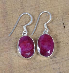 Boucles d'oreilles bijoux pour femmes Boucles d'oreilles indiennes rubis Dangle Girls Fashion 925 Solid Sterling Silver With Fashionable Stamp for Gifts - Product Image 2