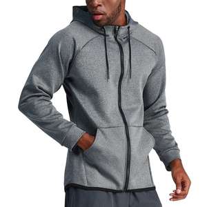 Vente en gros sweat-shirt à capuche uni de haute qualité avec fermeture éclair complète pour entraînement vêtements de sport sweat-shirts à capuche et logo personnalisé pour hommes - Product Image 2