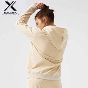 Casual Women's Organic Cotton <b>Hoodie</b> Sweatshirt <b>Knitted</b> Solid Long Sleeve Multi Color Pullover <b>Ladies</b> Winter Luxury Front - Product Image 2