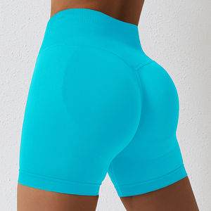 Prix de gros Short de gym sans couture pour femme Séchage rapide Doux Pantalon de yoga taille haute Short de sport ajusté - Product Image 4