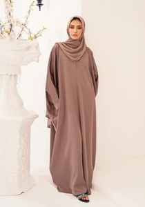 Robe Abaya Marron Poussière pour Femmes 2026 Modèles avec Paillettes Perles Kaftan Abaya Robe Vêtement Musulman Traditionnel - Product Image 2