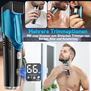 Afeitadora y Recortadora de Barba Recargable Impermeable IPX6 para Hombre, Recortadora de Pelo Inalámbrica con Peines para Bigote y Patillas - Product Image 6