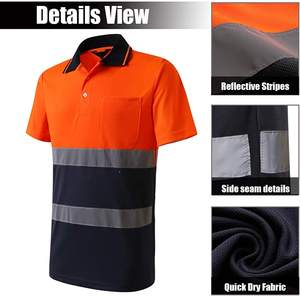Best High Quality Man Hi Viz Polo Shirts With Patch Pocket Cotton Made Plus Size Wholesale Working Shirts for Sale - Product Image 6