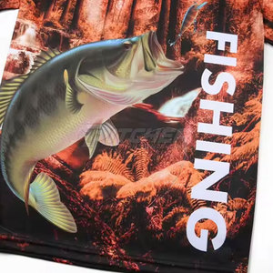 เสื้อยืดตกปลาผู้ชาย UPF 50 ลายพิมพ์ เป็นมิตรกับสิ่งแวดล้อม น้ำหนักเบา ผลิตจากโพลีเอสเตอร์ 100% แห้งเร็ว ระบายอากาศได้ดี เหมาะสำหรับชายหาด กิจกรรมลำลอง และกีฬา - Product Image 3