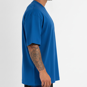 Camiseta de Algodón 100% con Logotipo Personalizado al por Mayor, Acabado Lavado, Cuello Redondo, Corte Holgado, Transpirable, Estilo Hip Hop para Hombre - Product Image 5