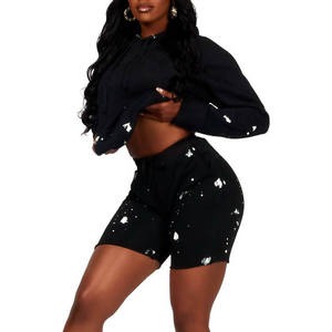 Ensemble t-shirt et short pour femmes Tenue décontractée d'été en deux pièces Vêtement de détente doux et respirant - Product Image 2