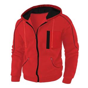 Veste à capuche zippée pour hommes, poche unie à capuche, sports de plein air, sports quotidiens, estampage à chaud, designer, sweats décontractés de base pour hommes - Product Image 6