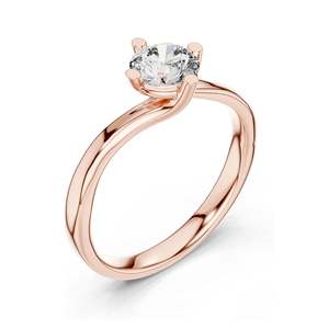 Anillo Solitario con Diamante de Laboratorio Redondo Brillante de 0.50 CT para Mujer, Claridad VVS-VS EF, Oro de 18K, 14K, 10K y Plata 925, Color Rosa - Product Image 4