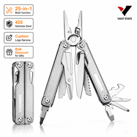 Couteau pliant multifonction professionnel 25-en-1, robuste, en acier inoxydable, pinces multifonctions pour la survie, le camping, les activités de plein air et l'EDC