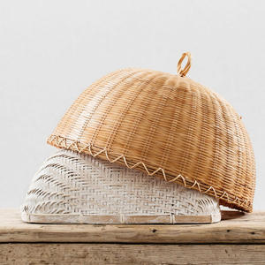 Colorful Bamboo Cover Cloche Natural Dust Protective Anti-insect Woven Natural <b>Dome</b> Cover Food Preserve <b>Tent</b> - Product Image 6