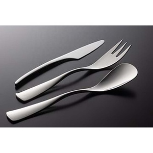 Ensemble de couverts de luxe de haute qualité en acier inoxydable argenté au design moderne avec long manche doré pour restaurant et mariage - Product Image 2