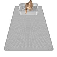 Tapis de litière pour chat d'intérieur Bartuke, moderne, simple, rectangulaire, en silicone durable, 34'' x 22'', contrôle de la dispersion, doux pour les pattes, facile à nettoyer (clair)