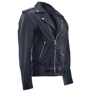 Veste de Moto en Cuir Véritable pour Homme, Épaules Renforcées, Fermeture à Glissière, Imperméable, Coupe-Vent, Style Formel, Avant en Toile - Product Image 5